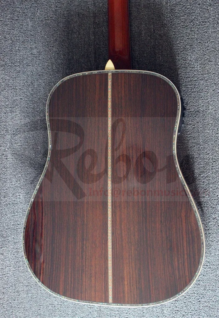 Weifang Rebon 41 Inch All Solid Acoustic Electric Guitar with fishman EQ and abalone tree life fretboard inlay | Спорт и развлечения