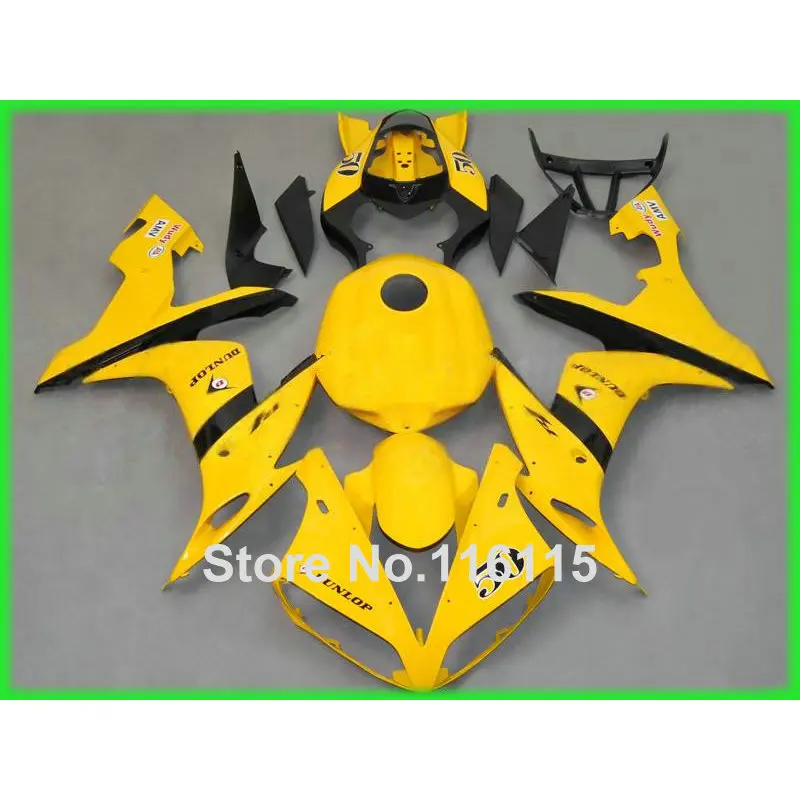 Высокое качество обтекатель комплект для YAMAHA YZF R1 2004 2005 2006 черный желтый наборы