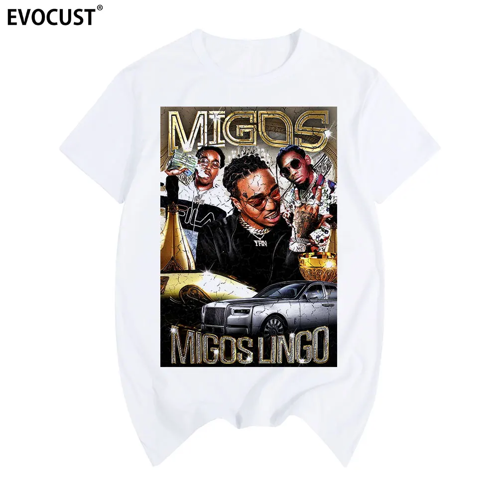Migos Quavo хип хоп рэп футболка Хлопковая мужская Новая модная футболка|Мужские