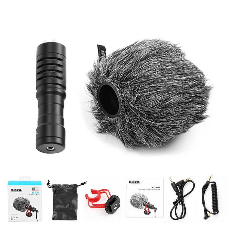 BOYA BY-MM1 микрофон для видеозаписи компактный VS Rode VideoMicro записывающий камеры iPhone X 8 7