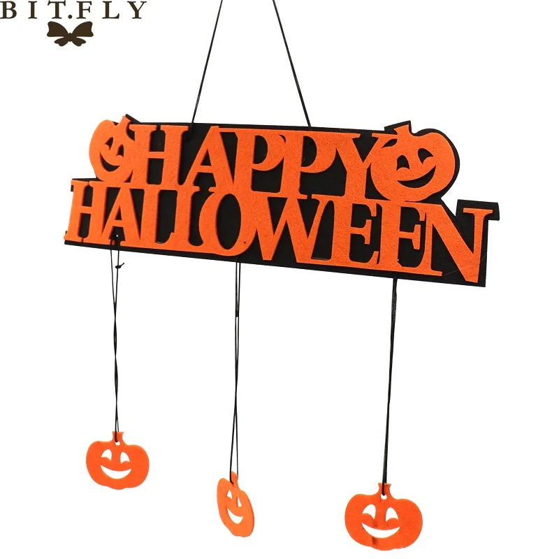 happy halloween Хэллоуин бумажные фонари для декора, вытяжные баннеры, бумажный веер в виде цветка, бумага 3D starsand кисточка для украшения для вечеринки сделанные своими руками принадлежности - Цвет: happy halloween