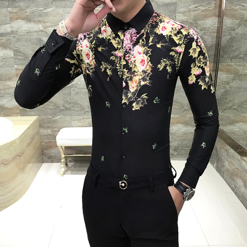 Camisa Masculina Высокое качество Мужские рубашки с длинным рукавом 2019 Новое