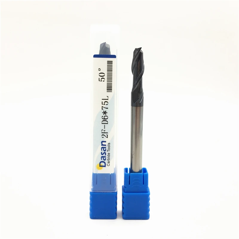 Концевые фрезы твердосплавные с 2 зубьями и прямым хвостовиком длина 50 мм 75 100 150 1