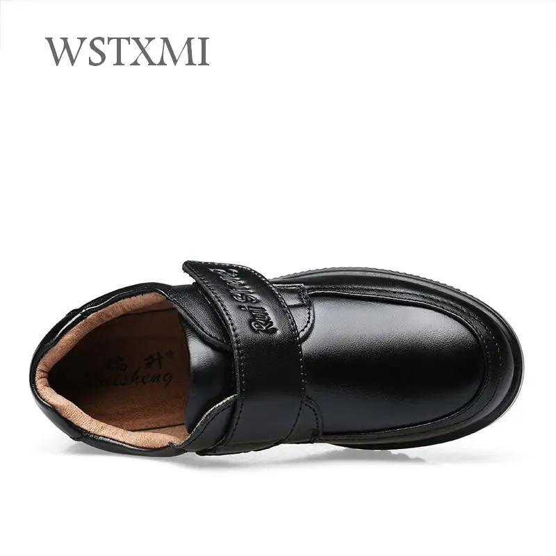 Детские кожаные туфли для мальчиков вечерние оксфорды из натуральной кожи с