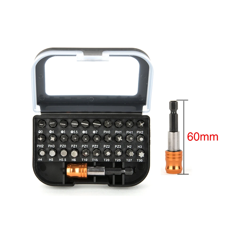 31 шт./компл. Набор бит для отвертки с магнитным держателем чехлом прочная