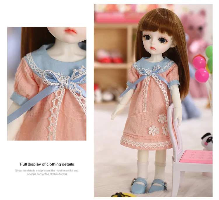 BJD одежда 1/6 для Littlefee или LCC тело хлопок конфеты милое платье красивая кукла наряд OUENEIFS кукла аксессуары