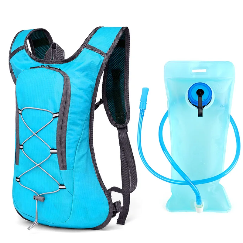 BLU with water bag 8л Сумка для бега, велосипедный рюкзак, сумка для велоспорта, гидратационный рюкзак для бега, мужская и женская спортивная сумка, водонепроницаемая сумка для езды на велосипеде - Цвет: BLU with water bag