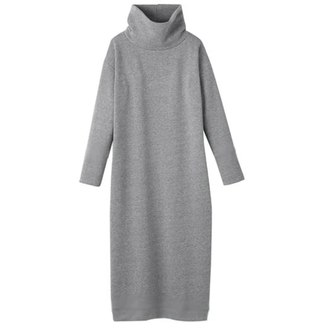 Женское утепленное платье с длинным рукавом длинное размера плюс 5XL 6XL зима осень