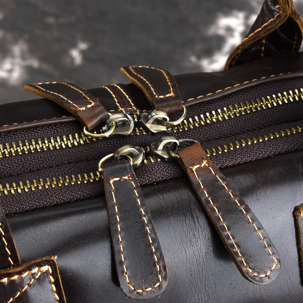 Портфель мужской из вощеной кожи дизайнерская мягкая многофункциональная