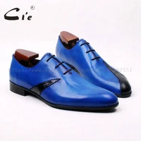 cie round toe blue mixed black patched mens casual shoe 100genuine calf leather bespoke men shoe handmade leather shoe ox577