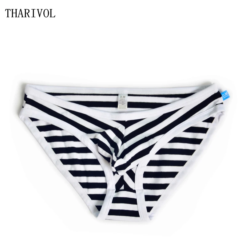THARIVOL новые мужские хлопковые удобные полосатые трусы молодежное модное