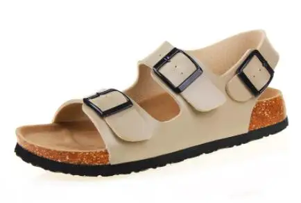 Бежевый FeiYiTu/Новые летние пляжные сандалии пробковые повседневные мужские сандалии с пряжками обувь на День святого Валентина Размеры 35-44, черные, белые, коричневые, бежевые - Цвет: Бежевый