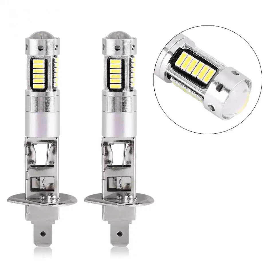 1 пара H1 светильник 12V H1 4014 30SMD светодиодный Белый Автомобильный светильник 6500K лампы для автомобиля-Стайлинг белая лампа для вождения
