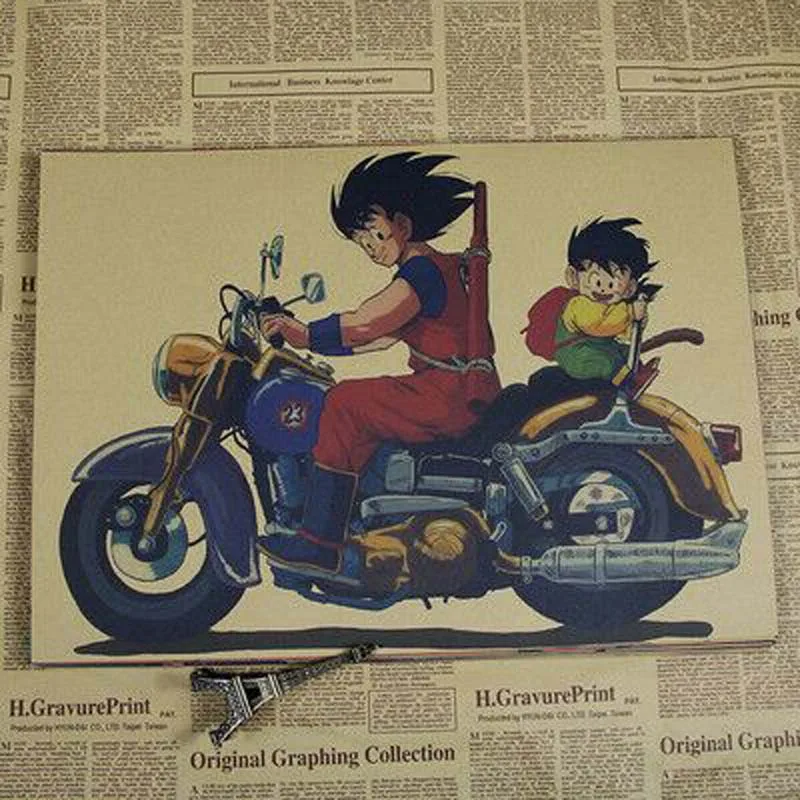 Винтажный Ретро-постер к фильму постер dragon ball аниме постер настенный арт гостиная крафт-бумага наклейки на стену плакаты и принты