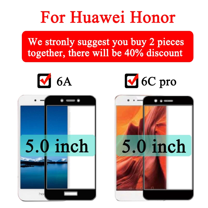 Защитное стекло для huawei honor 6A 6C pro Защитная пленка экрана huawai 6 a c tremp huavei honar a6