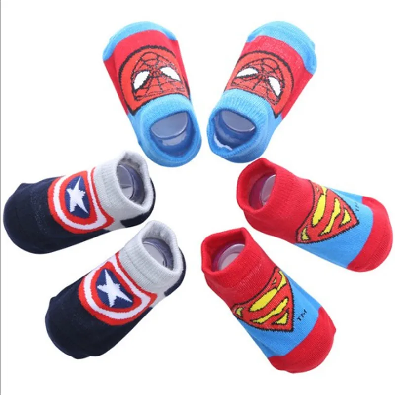 3 шт./упак. милые детские Носки с рисунком Супермена и национальным флагом