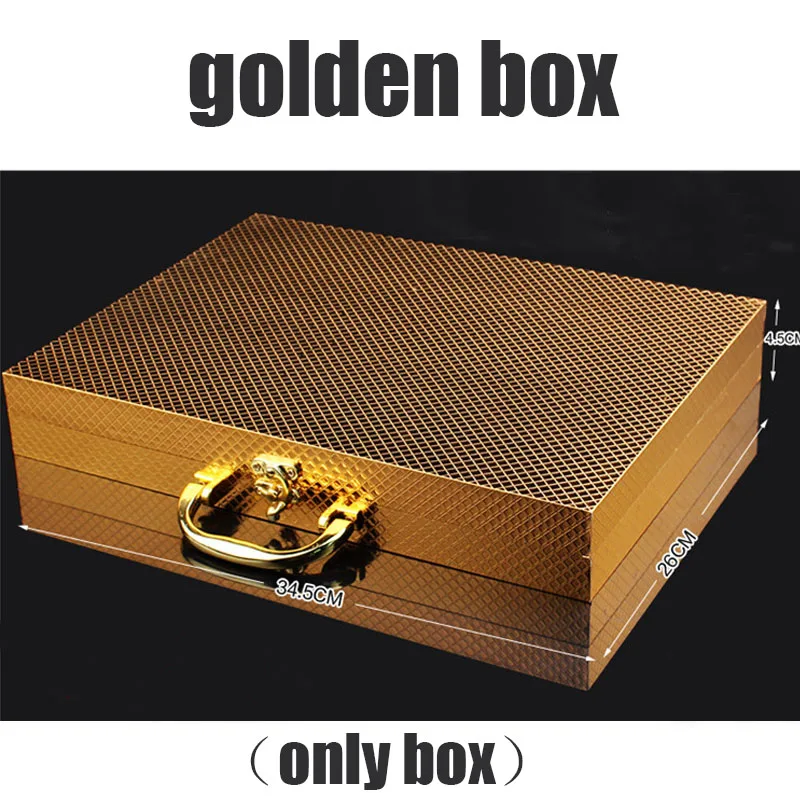 only golden box 24 шт./компл. высокое качество западные столовые приборы костюм Высший сорт посуда из нержавеющей стали 304 вилка и нож, чтобы выбрать - Цвет: only golden box