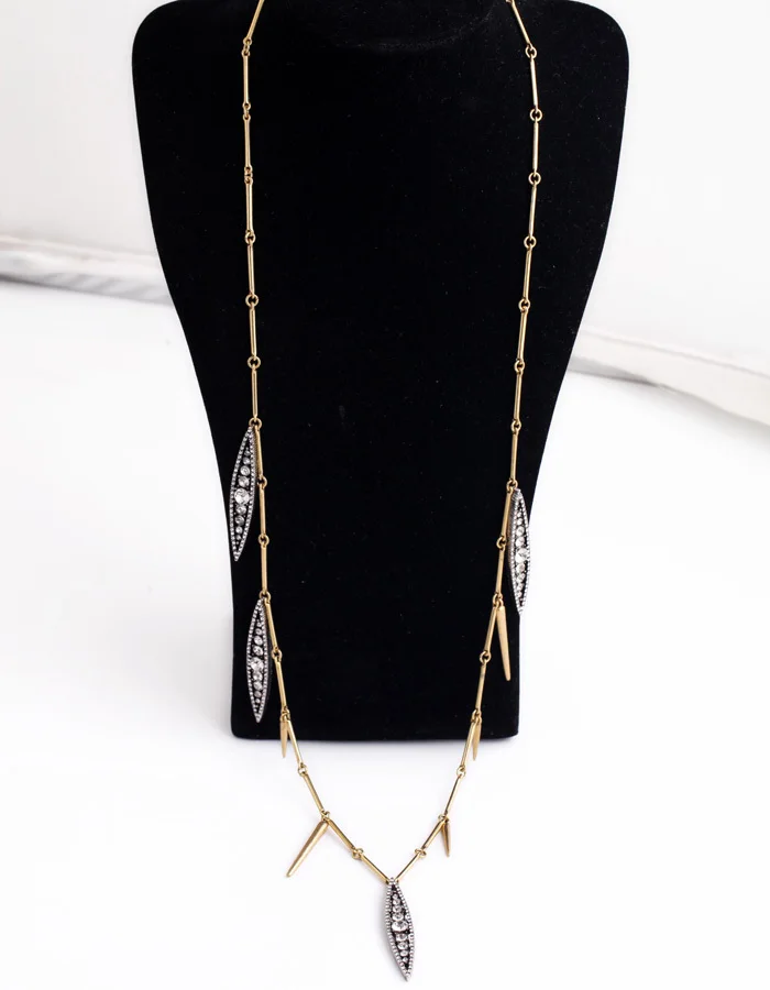 Модная Длинная цепочка для женщин подвески с геометрическими кристаллами и