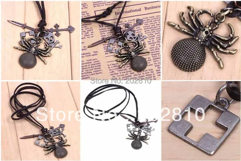 Женское Ожерелье из сплава с изображением Креста черепа паука Девы Марии 2020