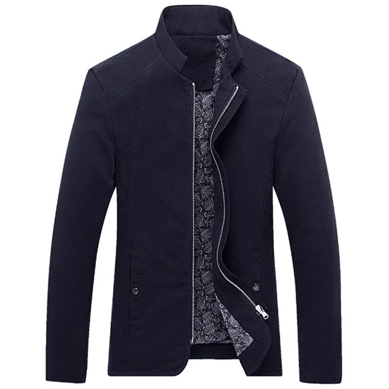 Новинка 2017 года осенняя куртка Для мужчин Повседневное Slim Fit сплошной Цвет