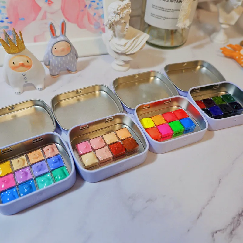 12 специальный цвет коллекция осажденный диоксид Макарон блеск акварель Краски