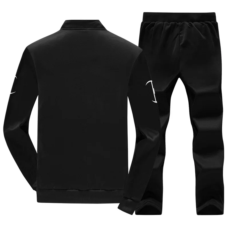 2 шт. для мужчин спортивные костюм флис Zip Up свитер куртка + брюки бег мужской