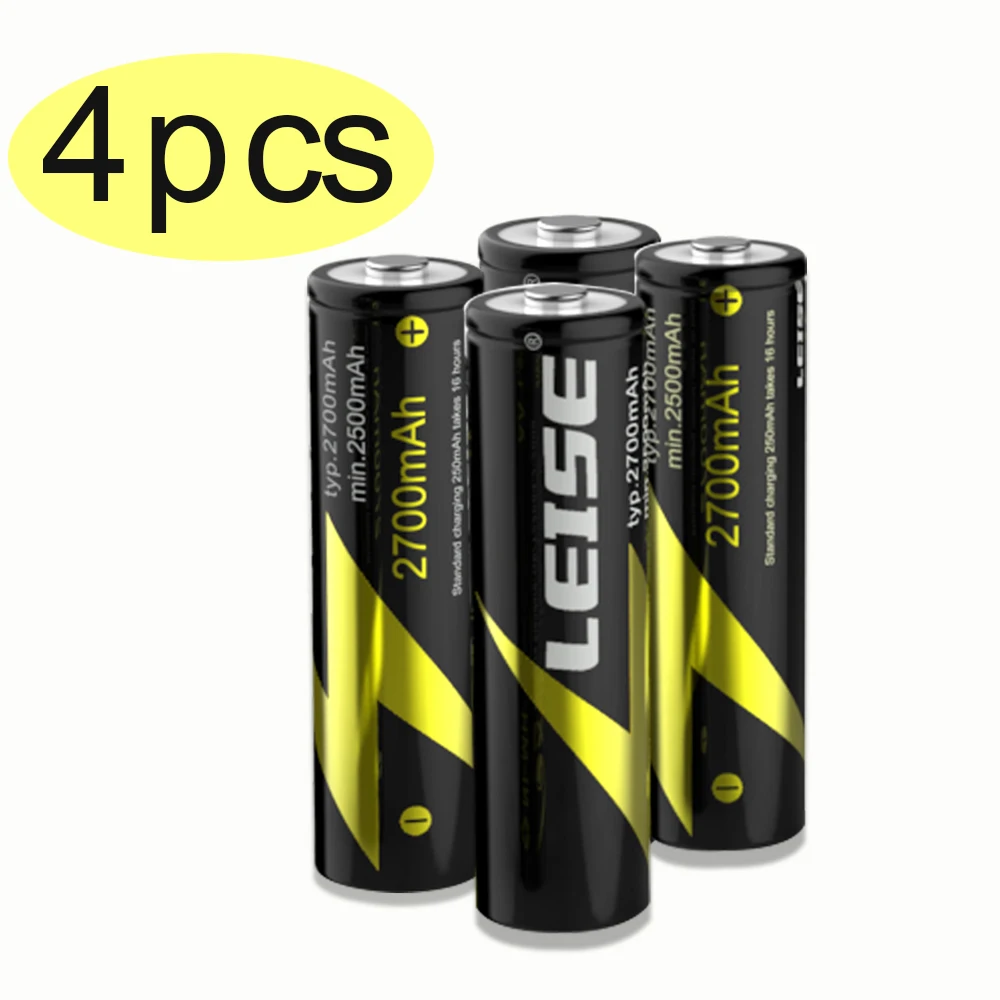4pcs LEISE AA 2700mah Nimh перезаряжаемая батарея 1,2 v с аккумулятором чехол аккумуляторы 2a Ni-MH для радиоуправляемых игрушек мышь микрофон - Цвет: 4pcs