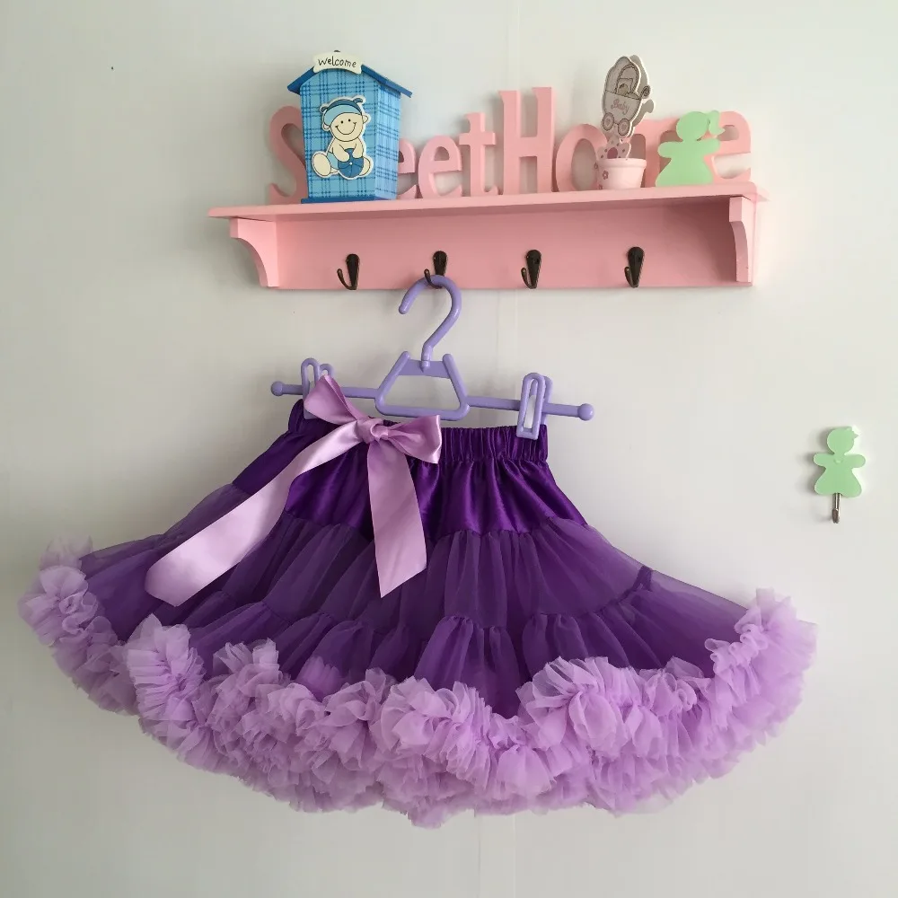 Пышная юбка для девочек юбки пачки маленьких фиолетового цвета с лавандовой