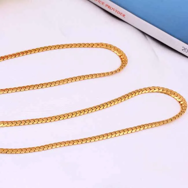 1pcs 55cm Long 1cm Wide Men Women Couple Gold Color Copper Snake Necklace Chain Unisex Jewelry | Украшения и аксессуары