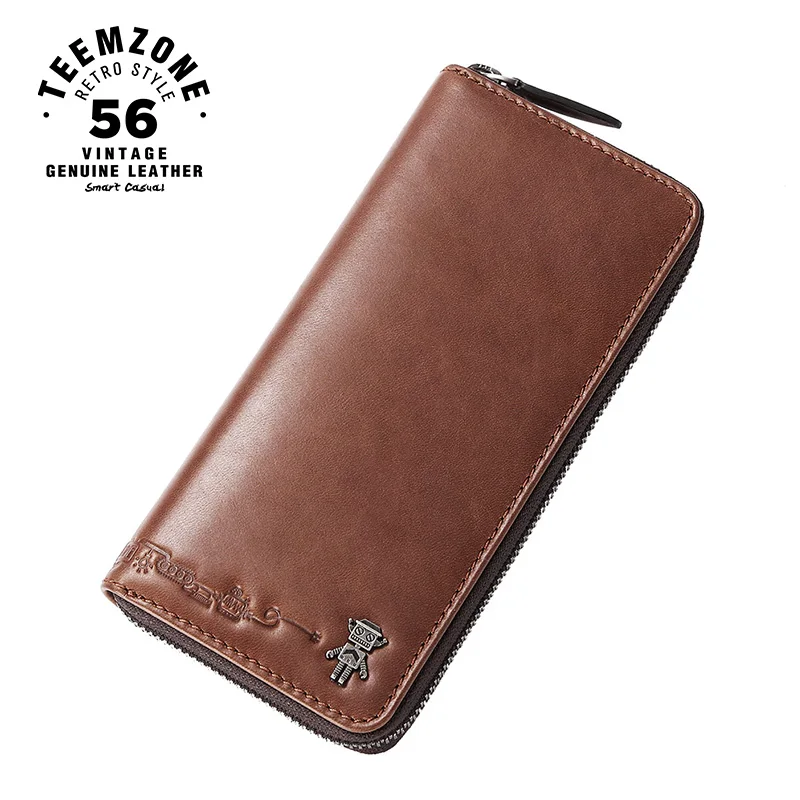 Серия teemzone Robot мужской длинный деловой клатч из натуральной кожи мужские