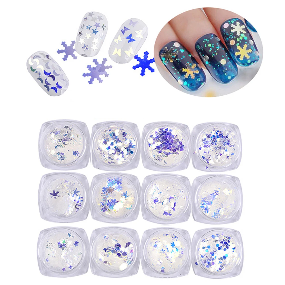 Лазерные блёстки для маникюра 1 коробка | Красота и здоровье