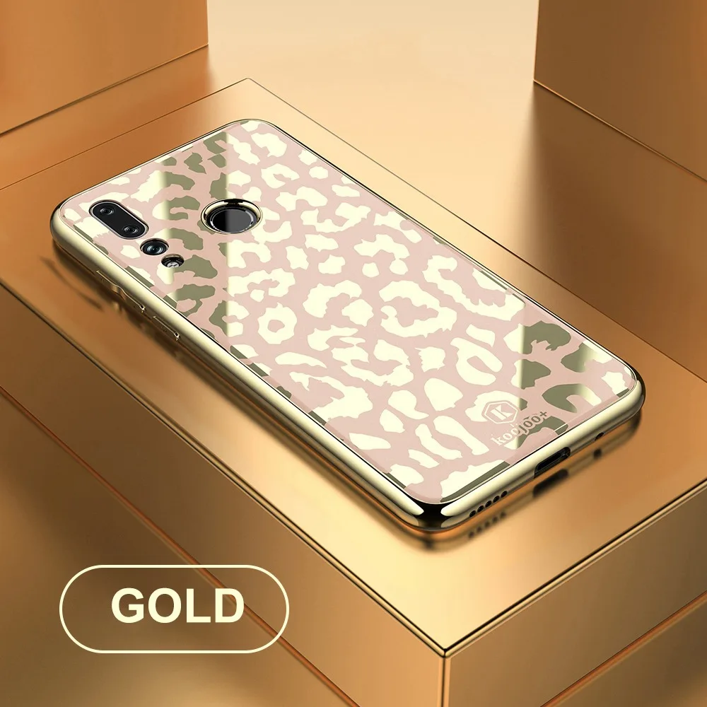 OTAO стеклянный чехол с леопардовым принтом для huawei P20 P30 Pro mate 20 Lite, мягкий ТПУ чехол s, чехол для huawei Nova 4 3 3i - Цвет: Gold