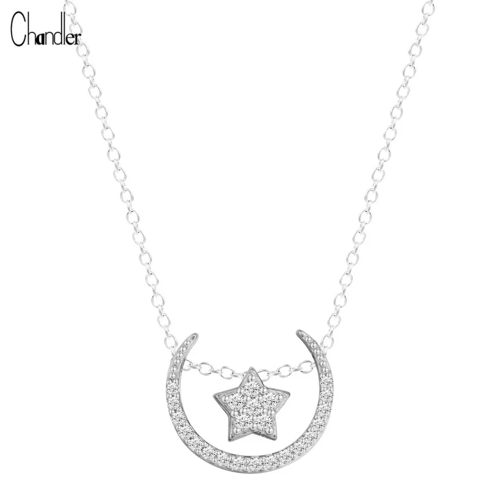 Женская подвеска с кристаллами серебряного цвета яркая Подвеска С небесным