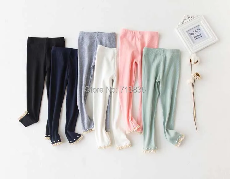 [Одиннадцать История] Бисера леггинсы для осень/весна/осень жемчуг одежда детей