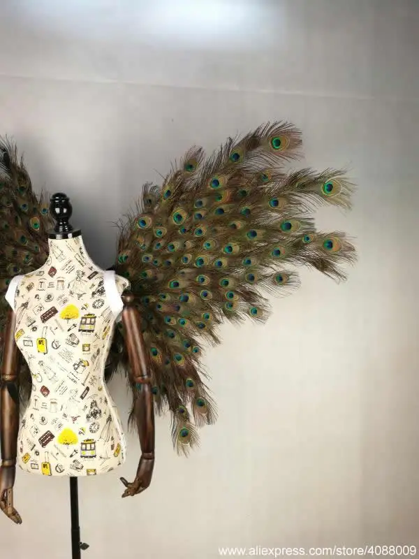 Only wings Красивые Искусственные павлиньи перья Крылья Ангела Креативные украшения реквизит модель шоу на сцене Реквизит серии ручной работы - Цвет: Only wings