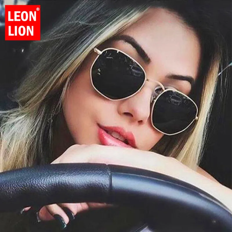 

LeonLion 2021 Polygonal Sunglasses Women Glasses Lady Luxury Retro Metal Sun Glasses Vintage Mirror Oculos De Sol Feminino UV400