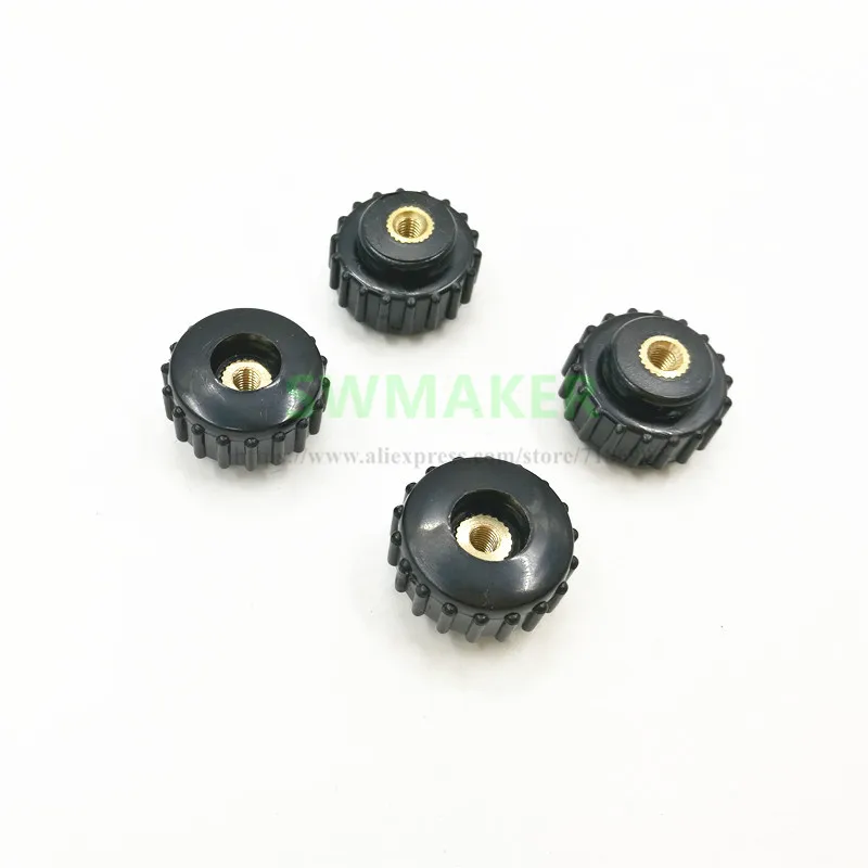 10pcs OD 30mm Straight thread Through hole M3 M4 M5 M6 M8 adjusting knob Round head rubber Hand Knob Nut Tighten | Обустройство дома