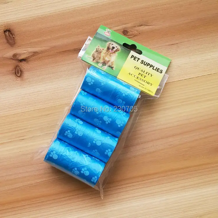 80 шт. Сумки = 4 рулона собак Pet Carrier Clean-Up Палочки Up отходов Poop U цвет Черный Синий