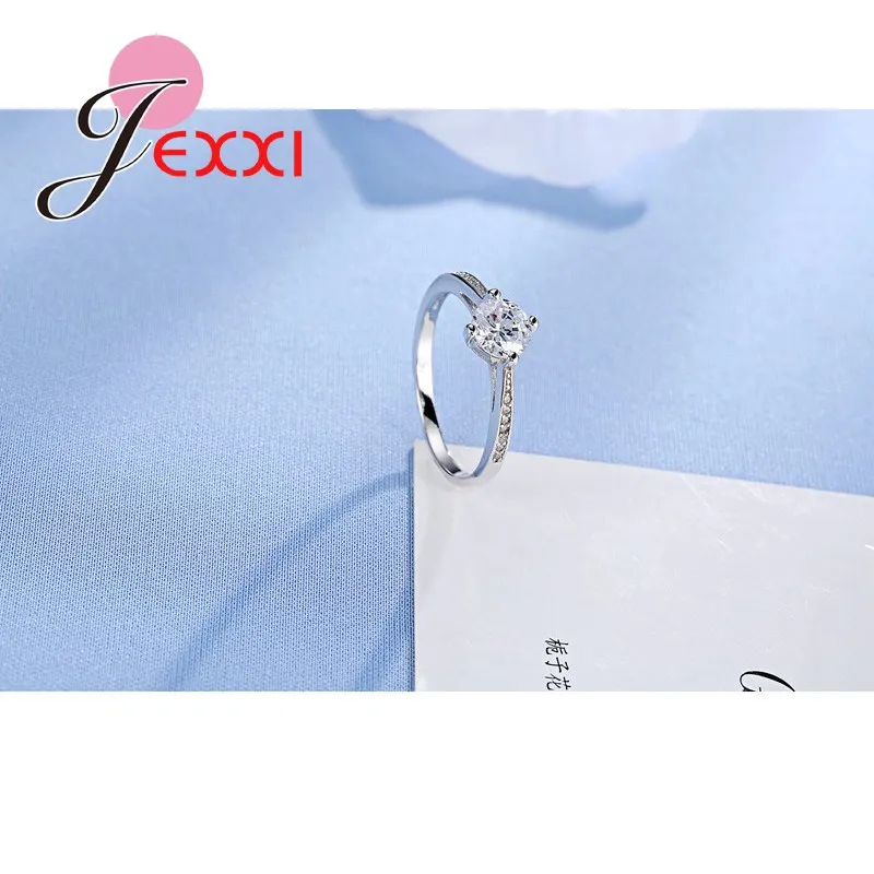 Роскошное кольцо из стерлингового серебра 925 пробы с кристаллами CZ классические