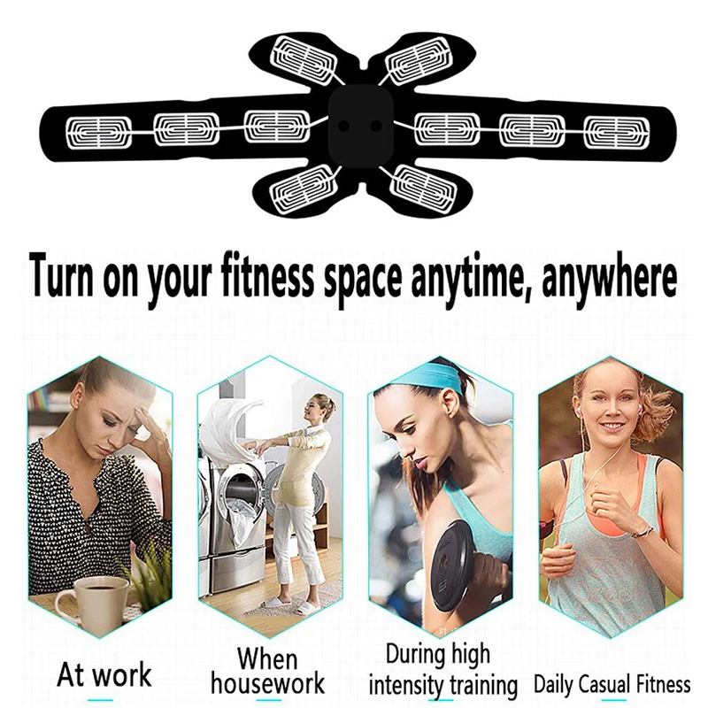 

Gym Smart Muscle Stimulator Body Slimming Machine Fat Burning Electric Pulse Treatment Fitness Massager Leg Arm Exercise Toning