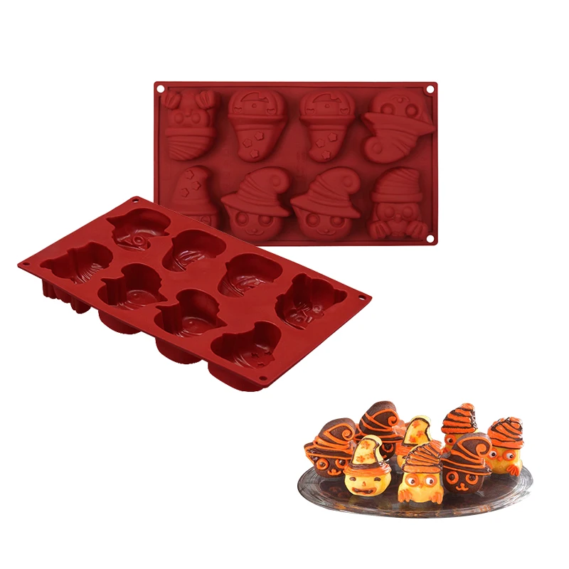 8 отверстий Хэллоуин поставка Мультфильм Маска Клоун в форме 3D DIY выпечки