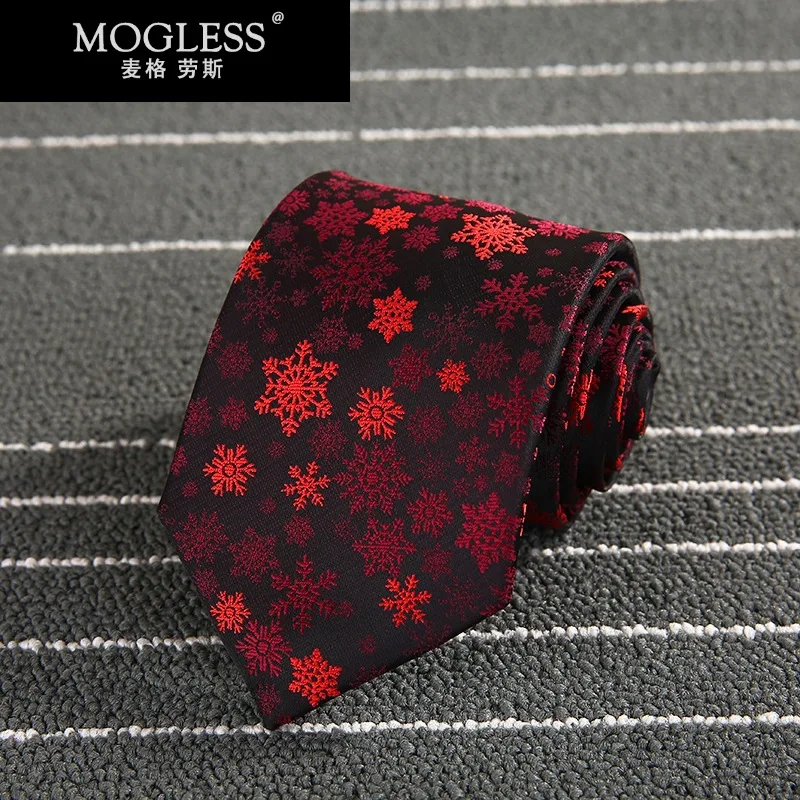 Mogless Новый рождественский галстук Для мужчин принт Повседневное 8 см костюм