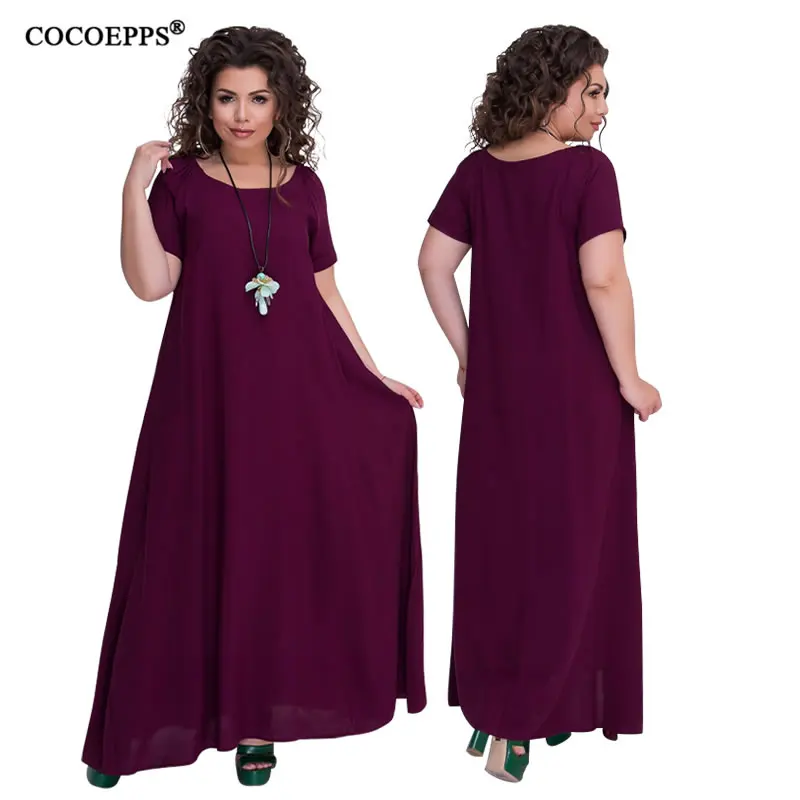 Новинка, женское элегантное платье 5XL 6XL размера плюс, длинное платье, 4XL, большой размер, длина до пола, макси платья, женская однотонная одежда без рукавов