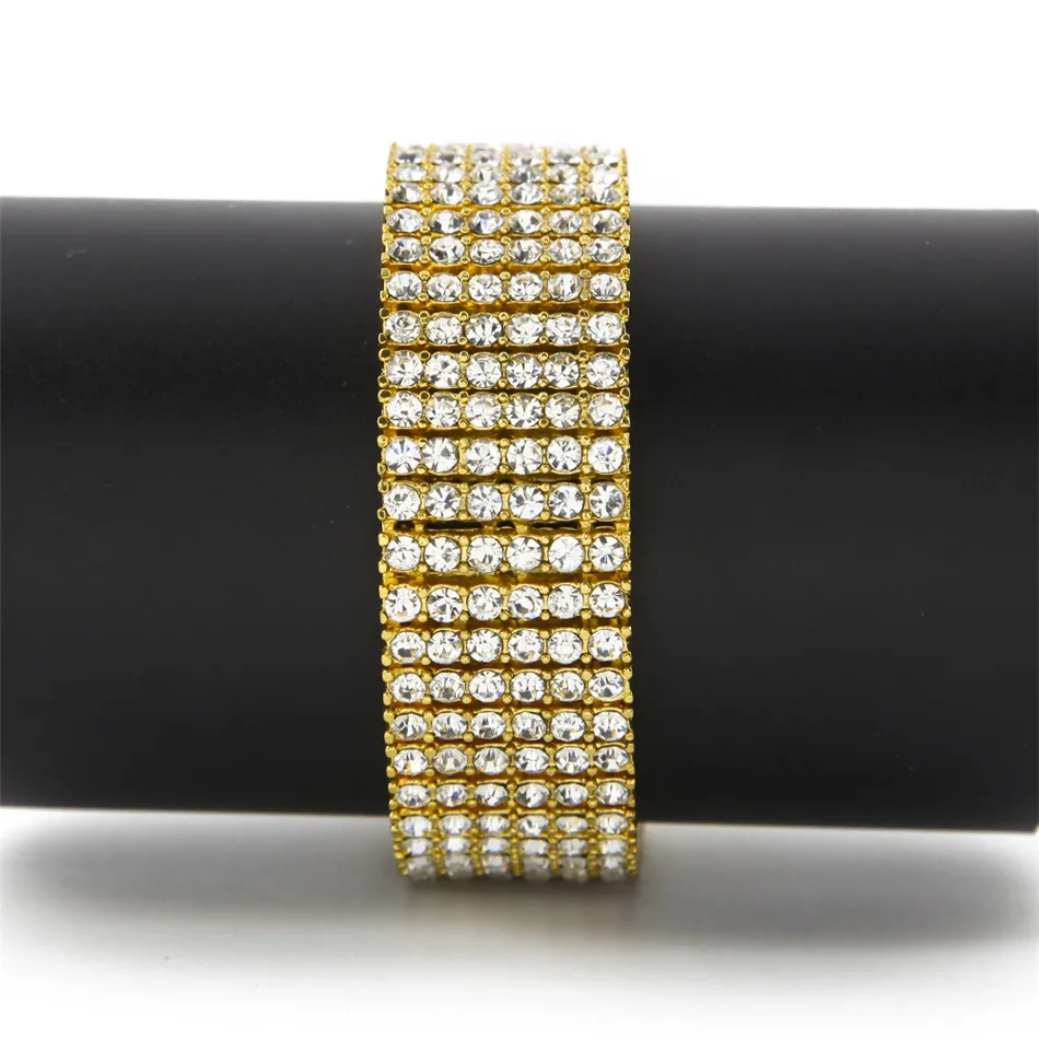 Браслет UWIN в стиле хип-хоп мужской Ювелирное Украшение на запястье 6 рядов цвета