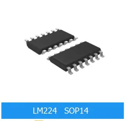 10 шт. LM224 LM224DR LM224DT SOP 14 Операционные усилители Op Amps 3 32 В четырехканальный Lo PWR 25 до