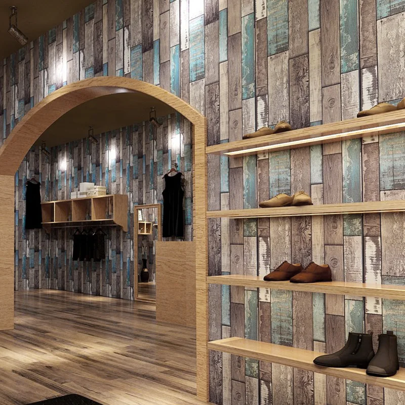 3d дерево зерна обои рулон деревянная доска полосатая настенная бумага магазин