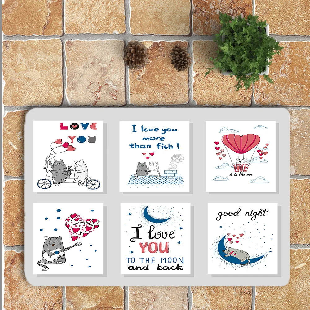 9 styles door carpet entrance Valentine's Day Printed Non-Slip Rug Dining Floor Mat Room Home Bedroom Carpet home Decor F300111 | Дом и