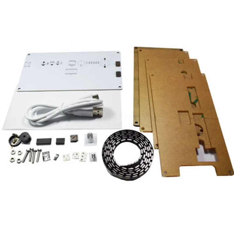 DS3231 DIY цифровой светодиодный набор часов цифровой светильник контроль температуры Дата светодиодный часы с решетчатым декором комплект отображение времени