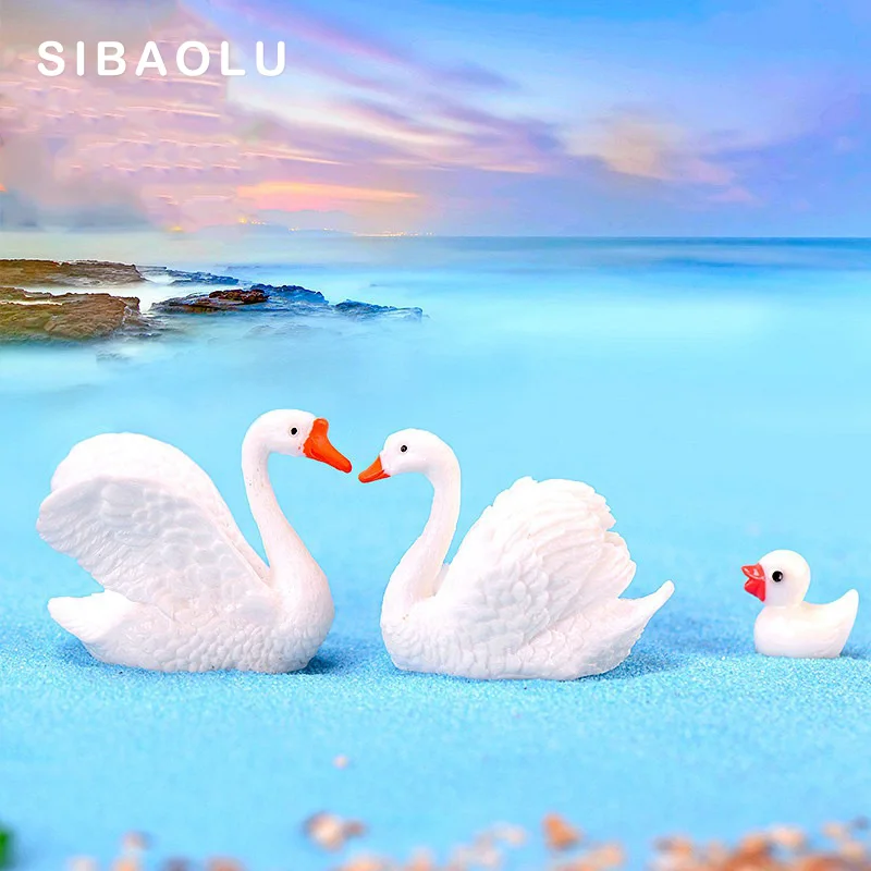 2 шт. статуэтка в виде белого лебедя | Дом и сад