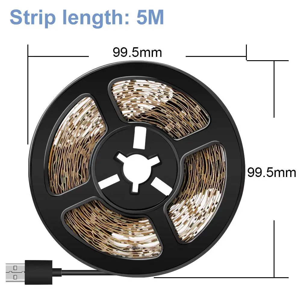 5m 300leds WENNI USB Светодиодная лента 5 в светодиодный беспроводной ночник лента ТВ Светодиодная лента тыловая подсветка под кровать свет - Испускаемый цвет: 5m 300leds